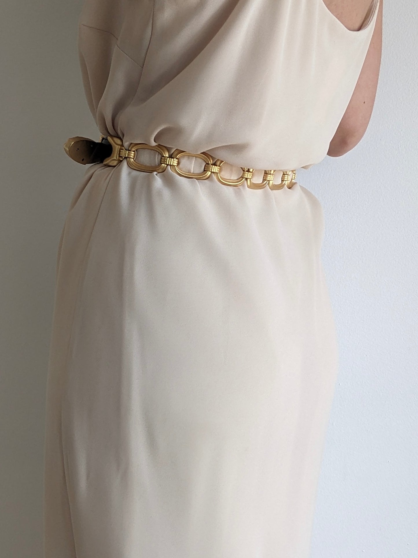 Amazing Vintage Gold Chain & Italian Leather Belt