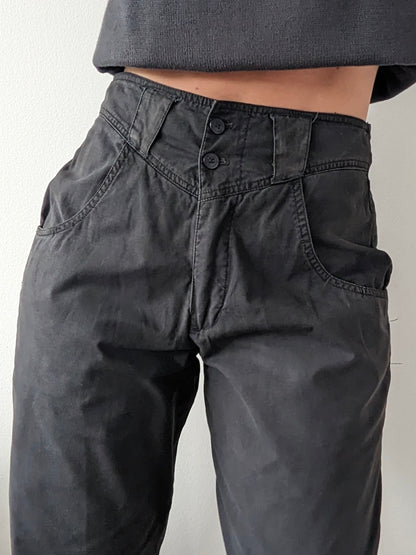 Vintage Faded Black High-Rise Trousers