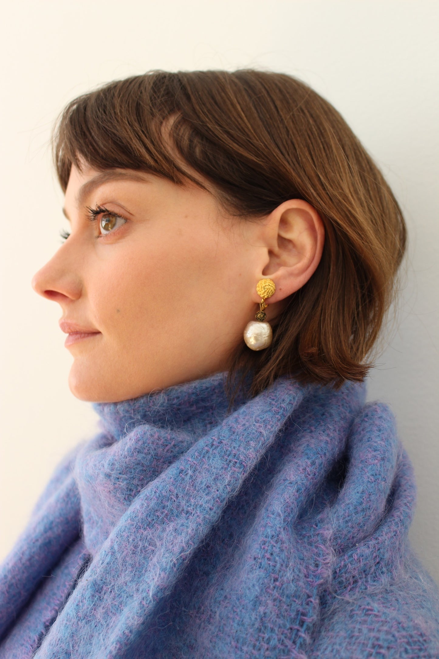 Beautiful Vintage Faux Baroque Pearl Drop Earrings