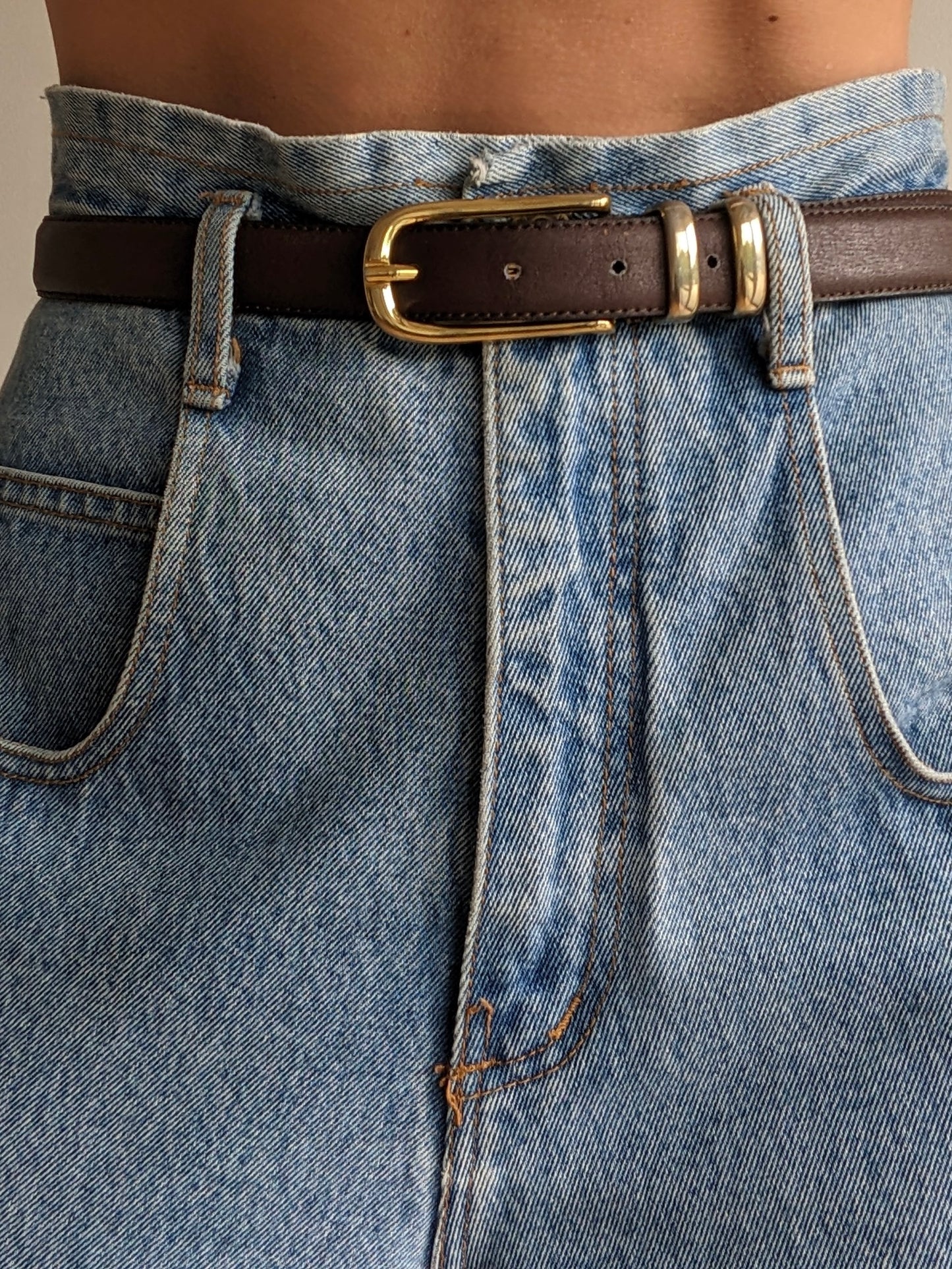 Vintage Chocolate Leather Belt