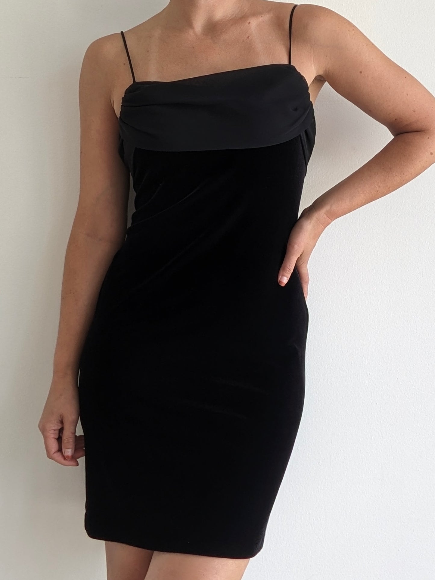 90s Caviar Velvet Cocktail Dress