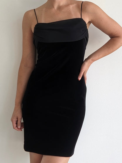 90s Caviar Velvet Cocktail Dress