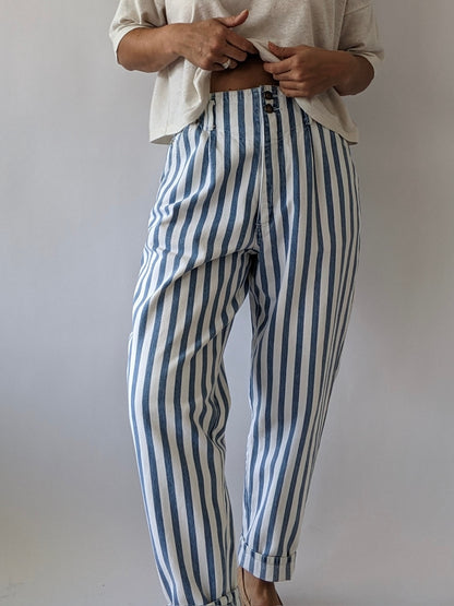 Vintage Blue Striped Denim