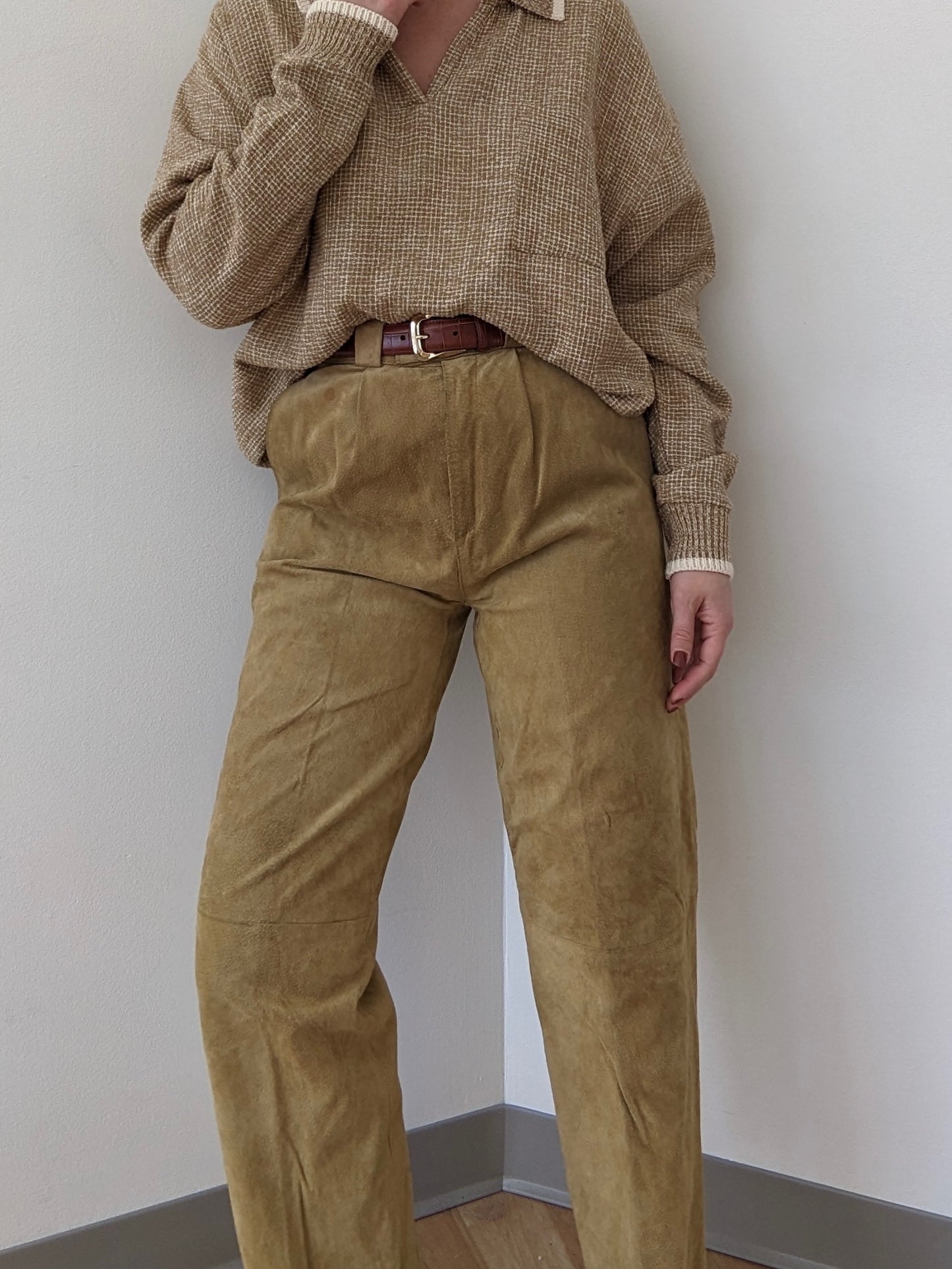 Favorite Vintage Biscotti Suede Trousers