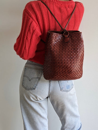 Favorite Vintage Woven Leather Backpack