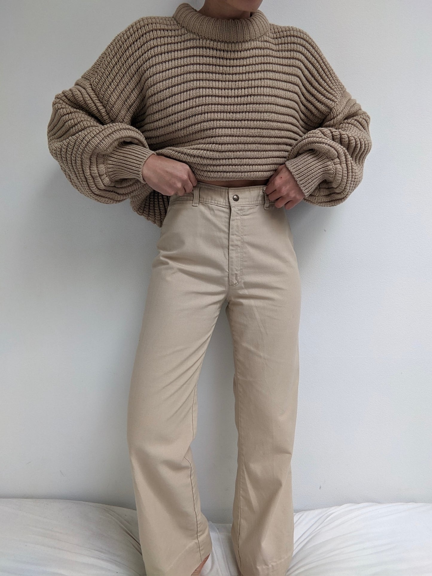 70s Khaki High Rise Trousers