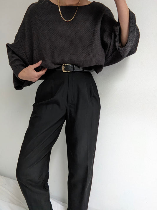 Stunning Vintage Onyx Silk Trousers