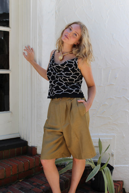 90s Giraffe Print Silk Tank
