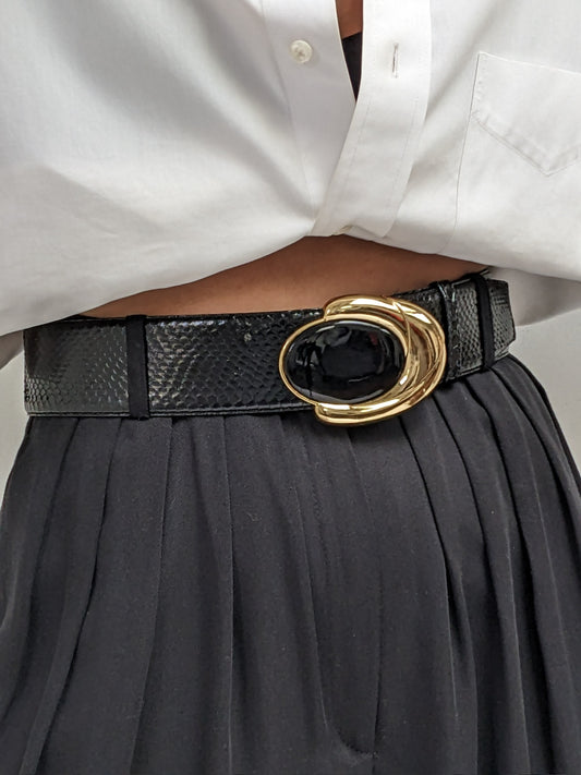 Statement Vintage Caviar Snakeskin Belt