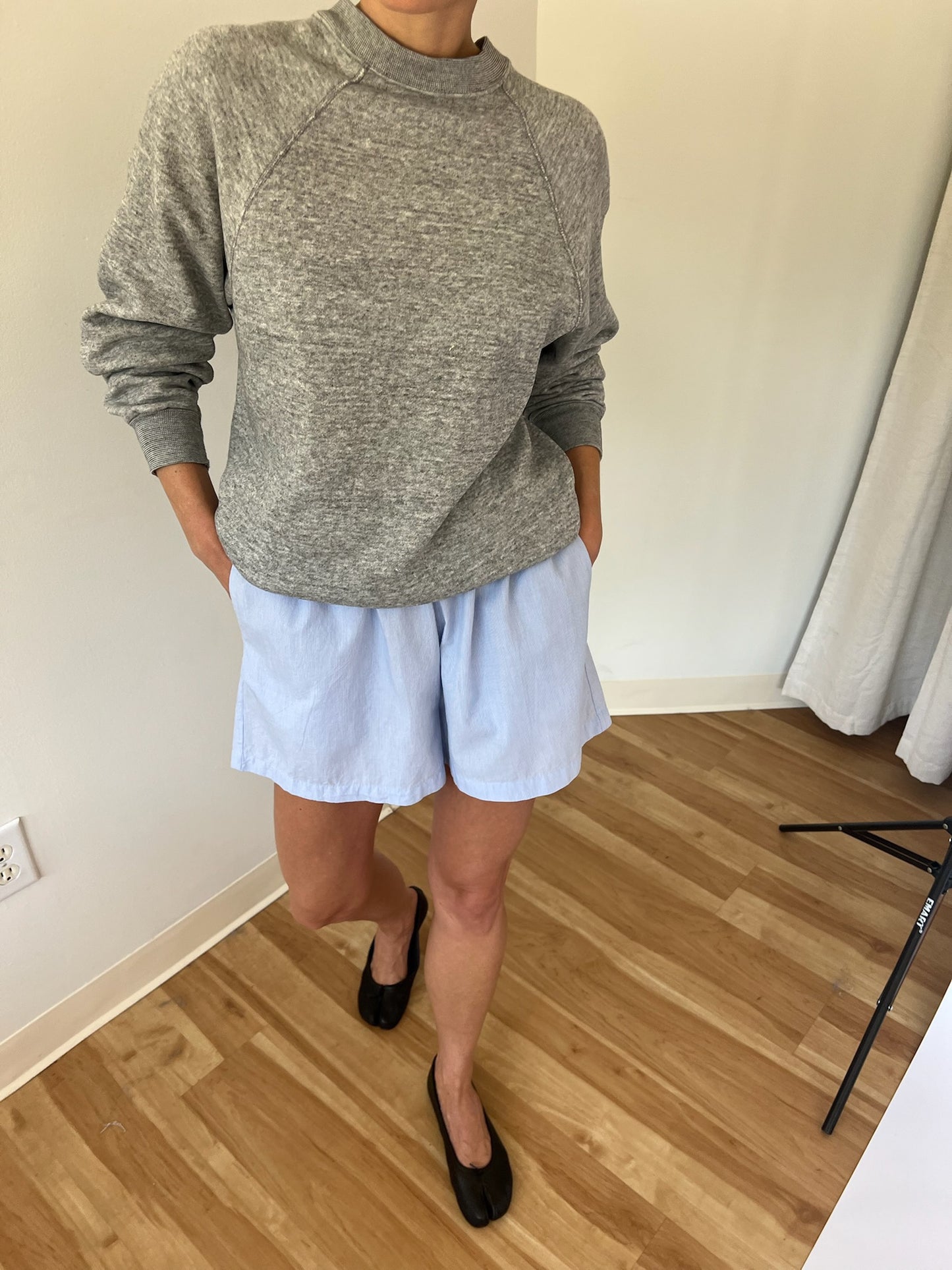 Vintage Heather Grey Raglan Sweatshirt