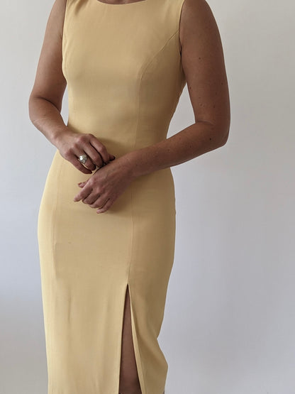 Vintage Apricot Back Tie Dress