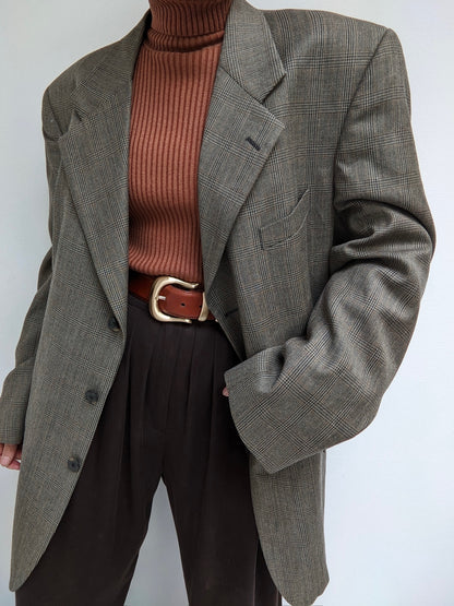 Vintage Christian Dior Plaid Wool Blazer