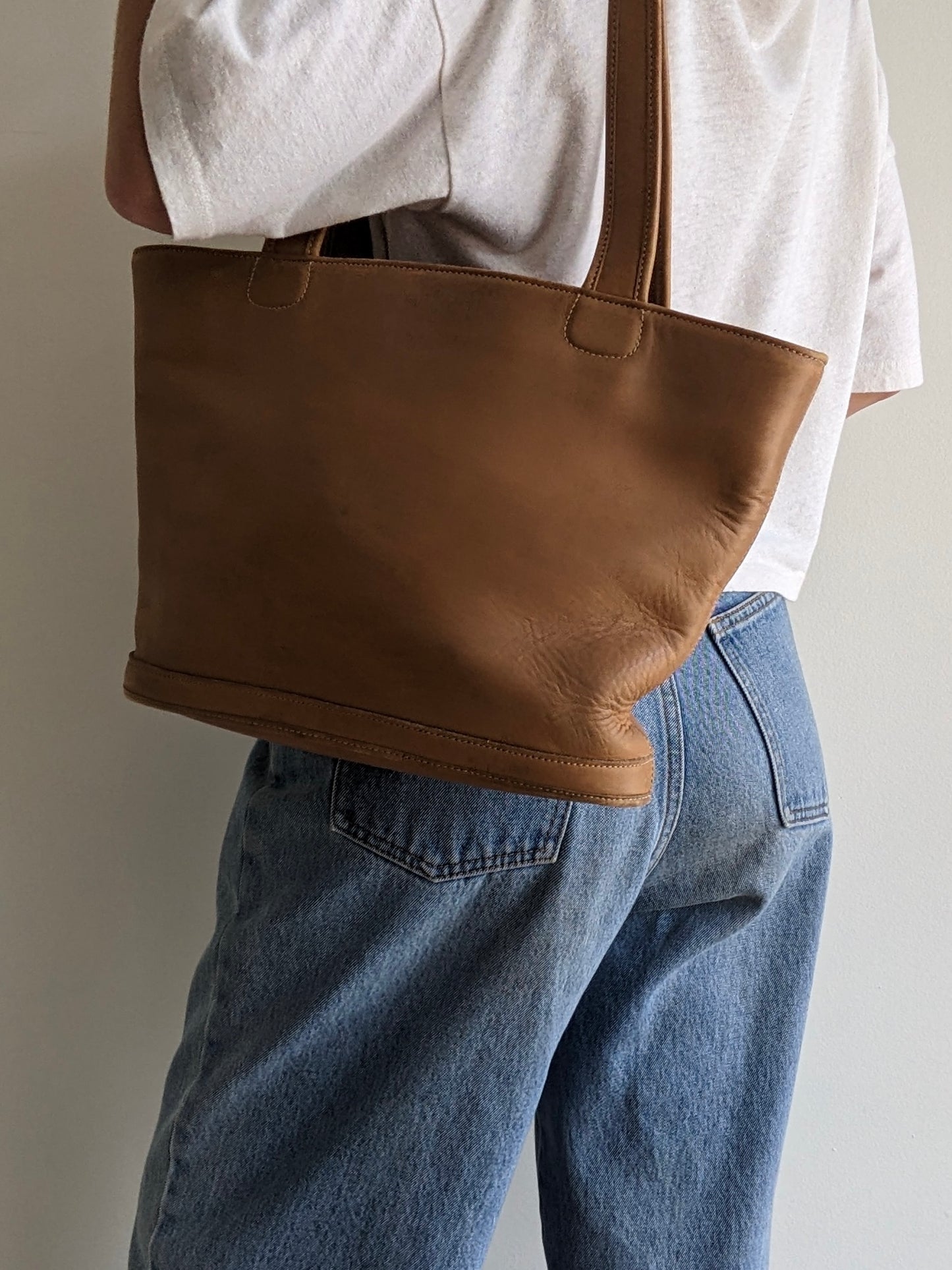 Vintage Coach British Tan Leather Tote
