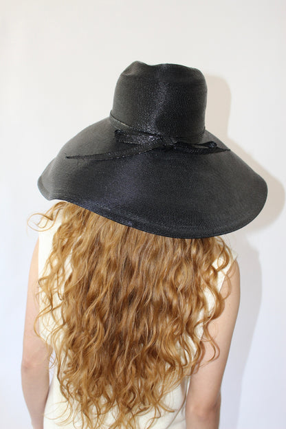 Incredible Vintage Caviar Woven Wide Brim Hat