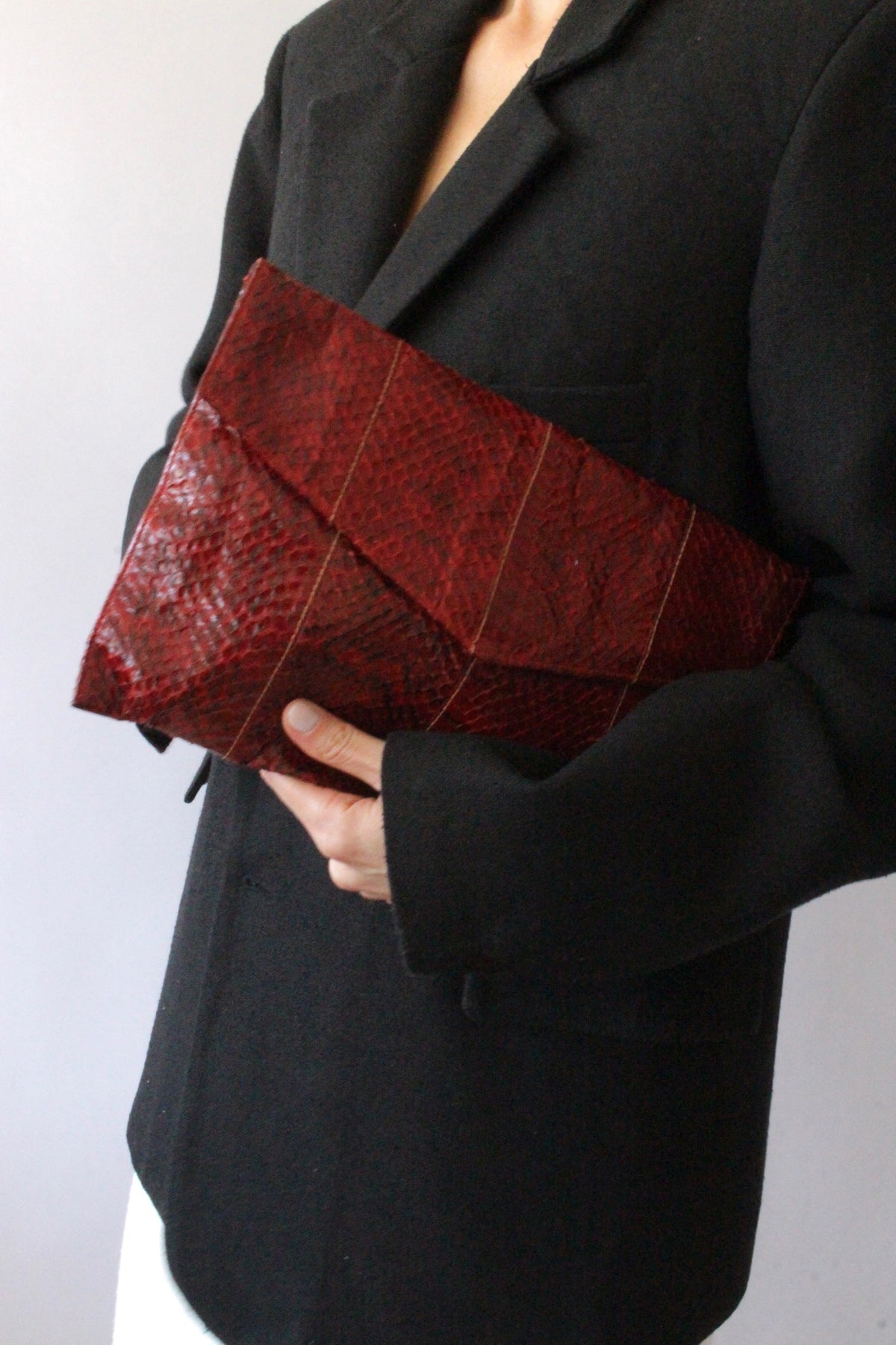 Vintage Genuine Snakeskin Envelope Clutch