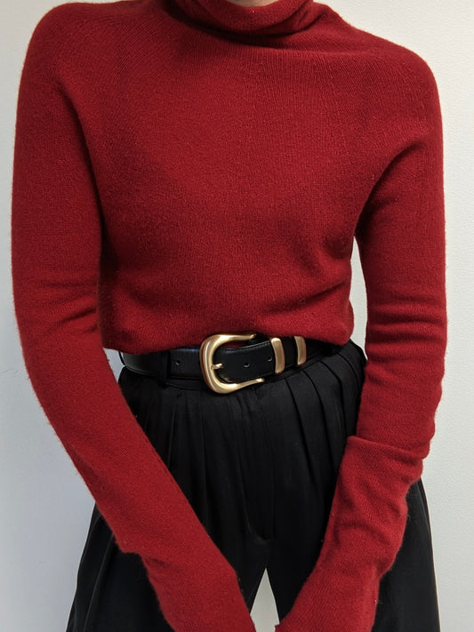 Gucci Merlot Cashmere Mock Neck