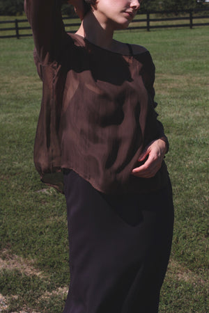 Na Nin Esme Sheer Silk Blouse / Available in Ivory and Ochre