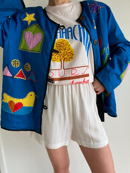 Vintage Whimsical Appliqué Rouleau Jacket