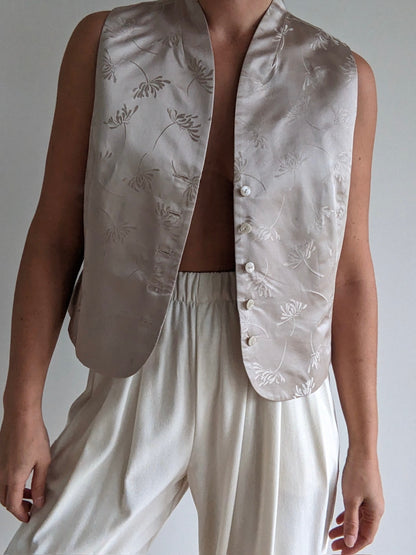 Gorgeous Vintage Embroidered Silk Vest