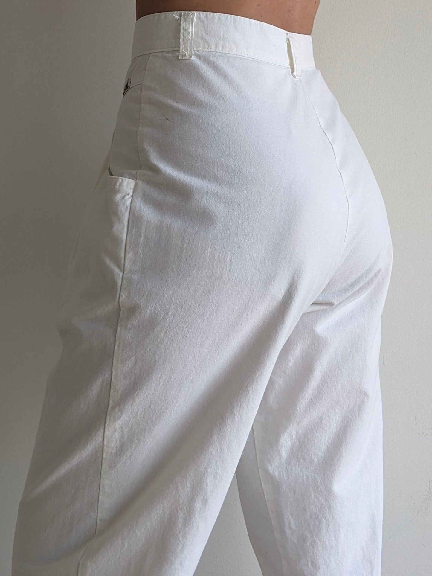 Vintage Cloud Pleated Cotton Trousers