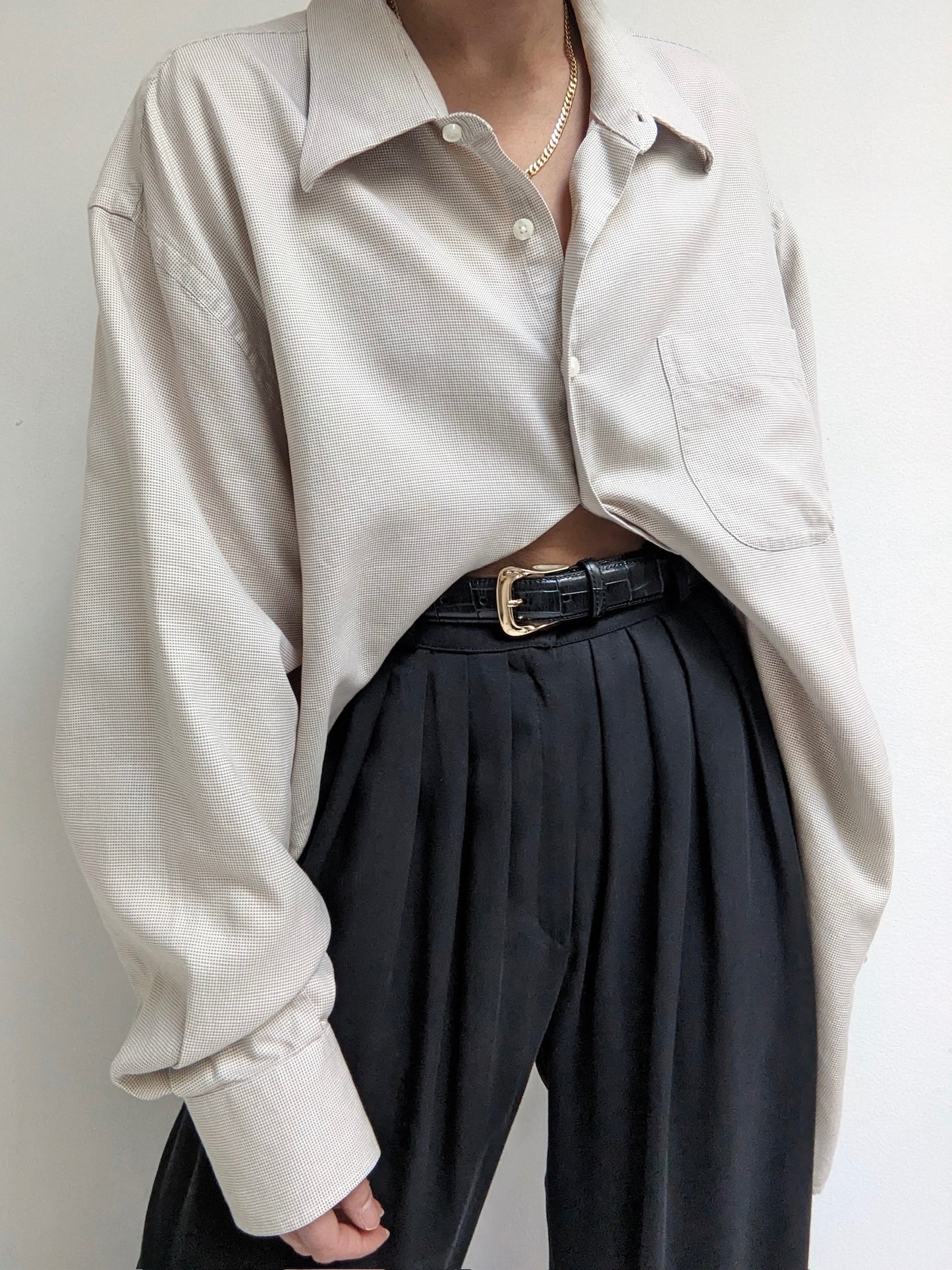 Vintage Sand Woven Cotton Shirt