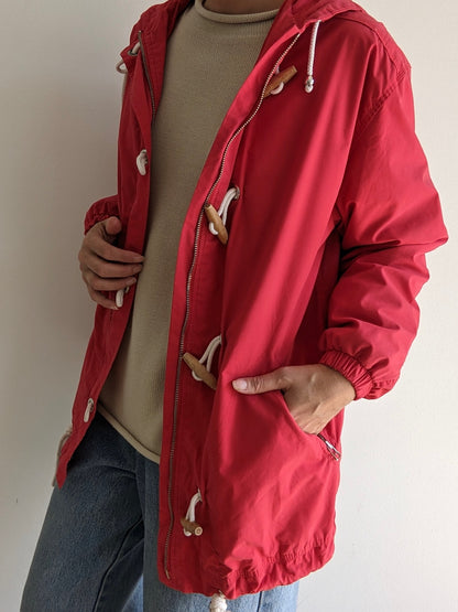 Vintage Tomato Red Toggle Jacket