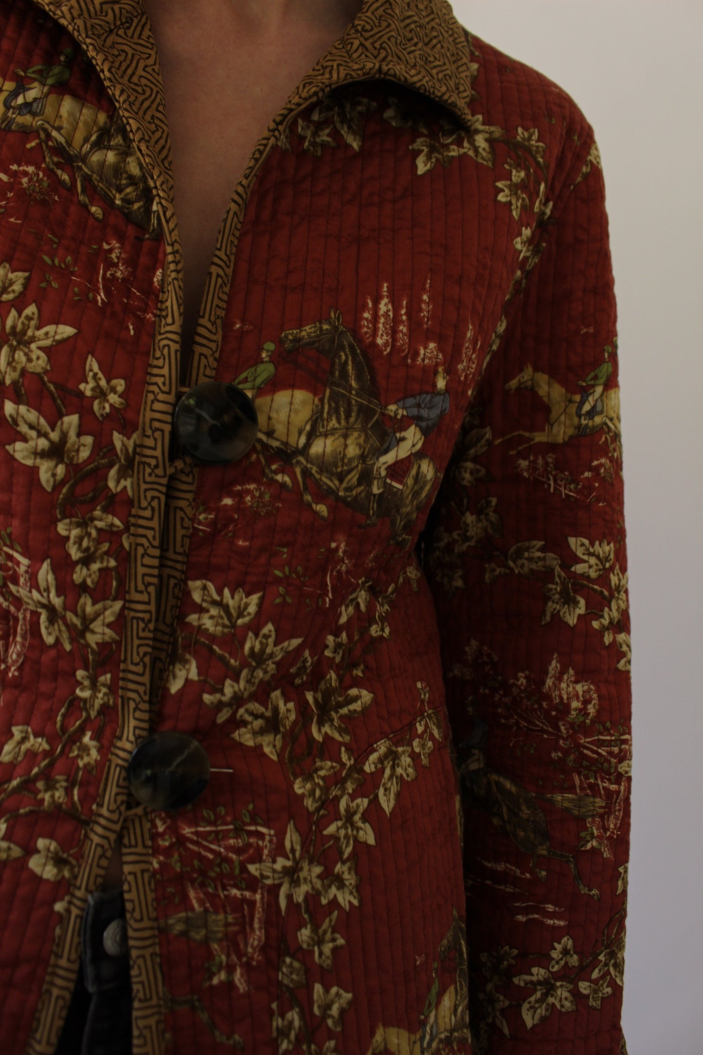 Vintage Reversible Equestrian Quilted Jacket