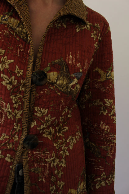 Vintage Reversible Equestrian Quilted Jacket