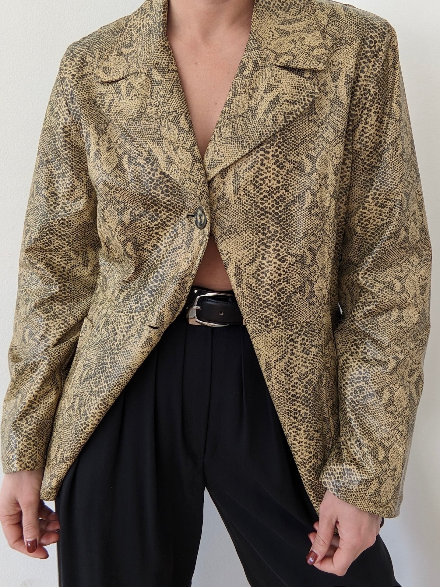 Vintage Snakeskin Vegan Leather Jacket