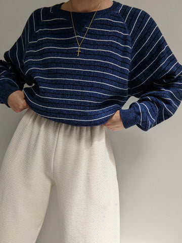 Vintage Ocean Striped Cotton Sweater