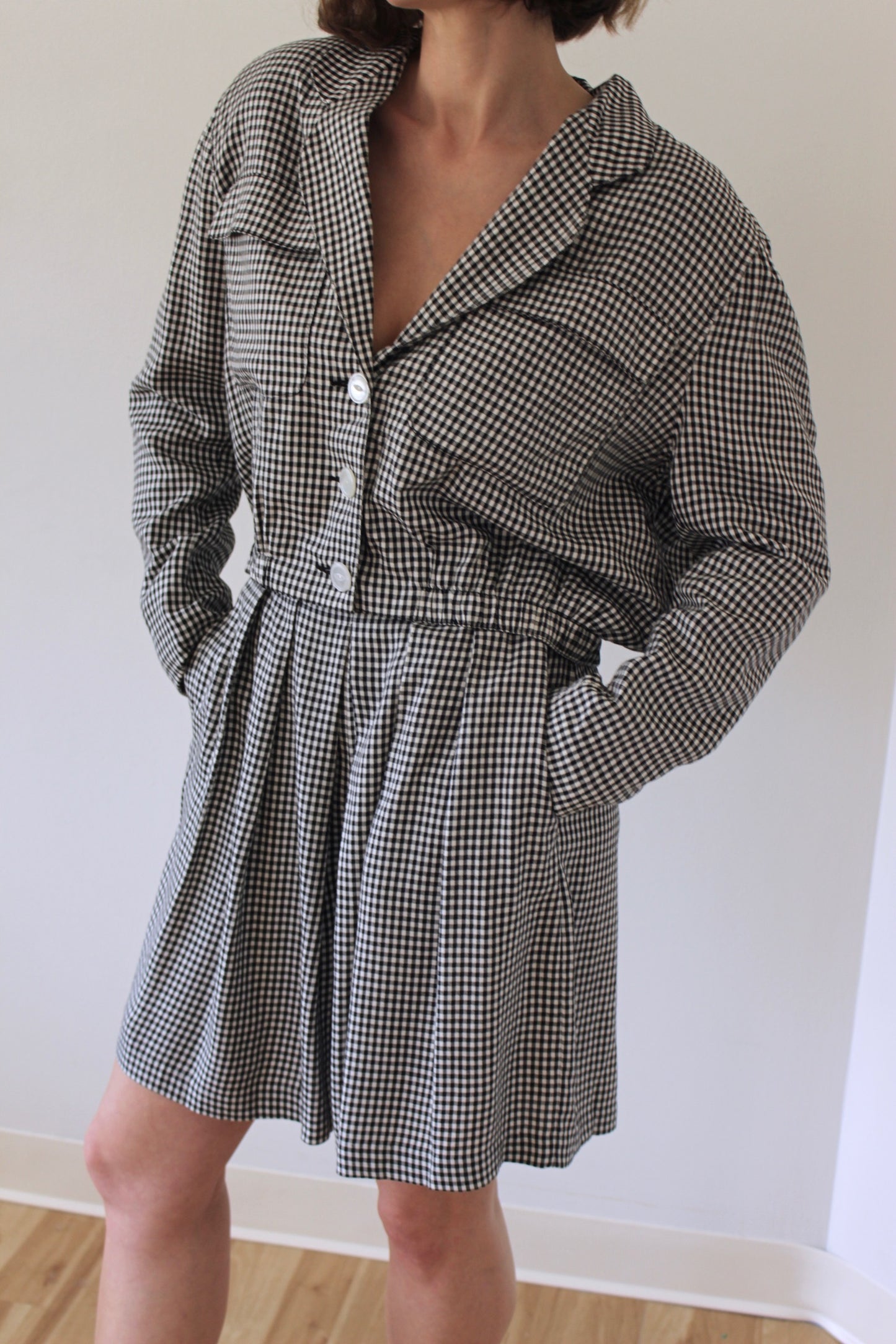 Incredible Vintage Gingham Jacket & Shorts Set