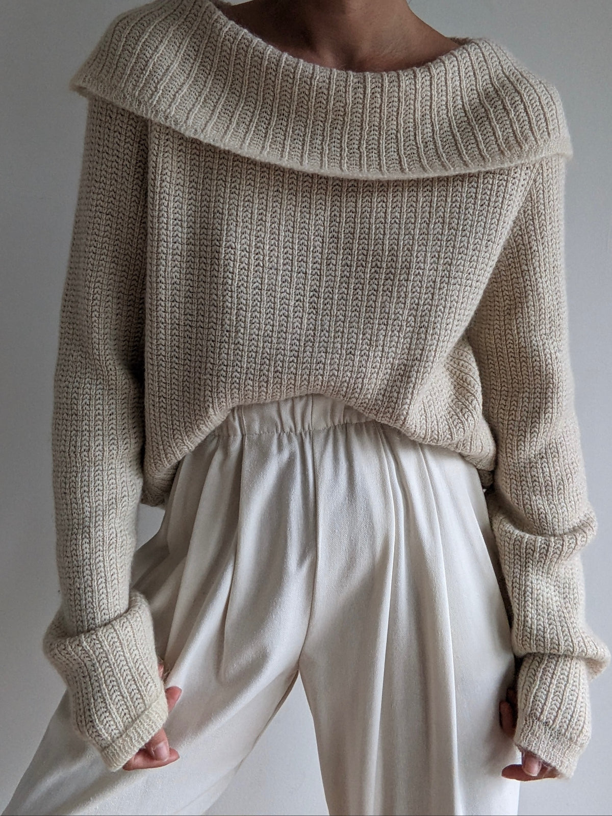 Gorgeous Vintage Cream Silk & Angora Sweater
