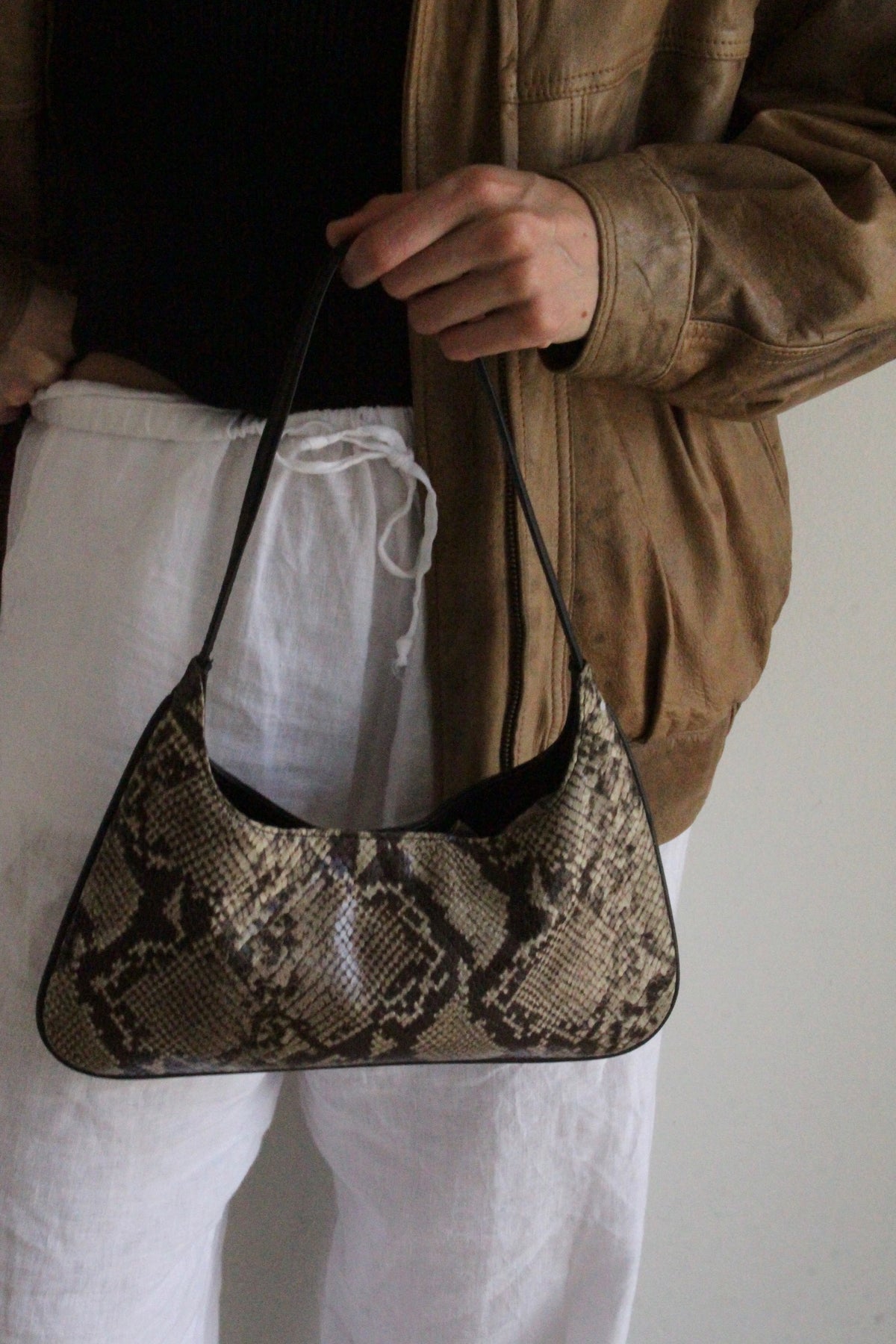 2000s Snake-Embossed Leather Purse