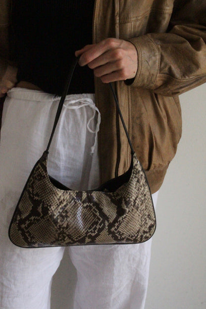 2000s Snake-Embossed Leather Purse
