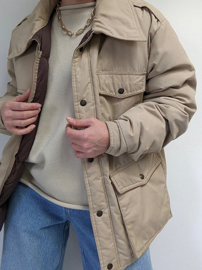 Vintage Latte Down Chore Puffer Coat
