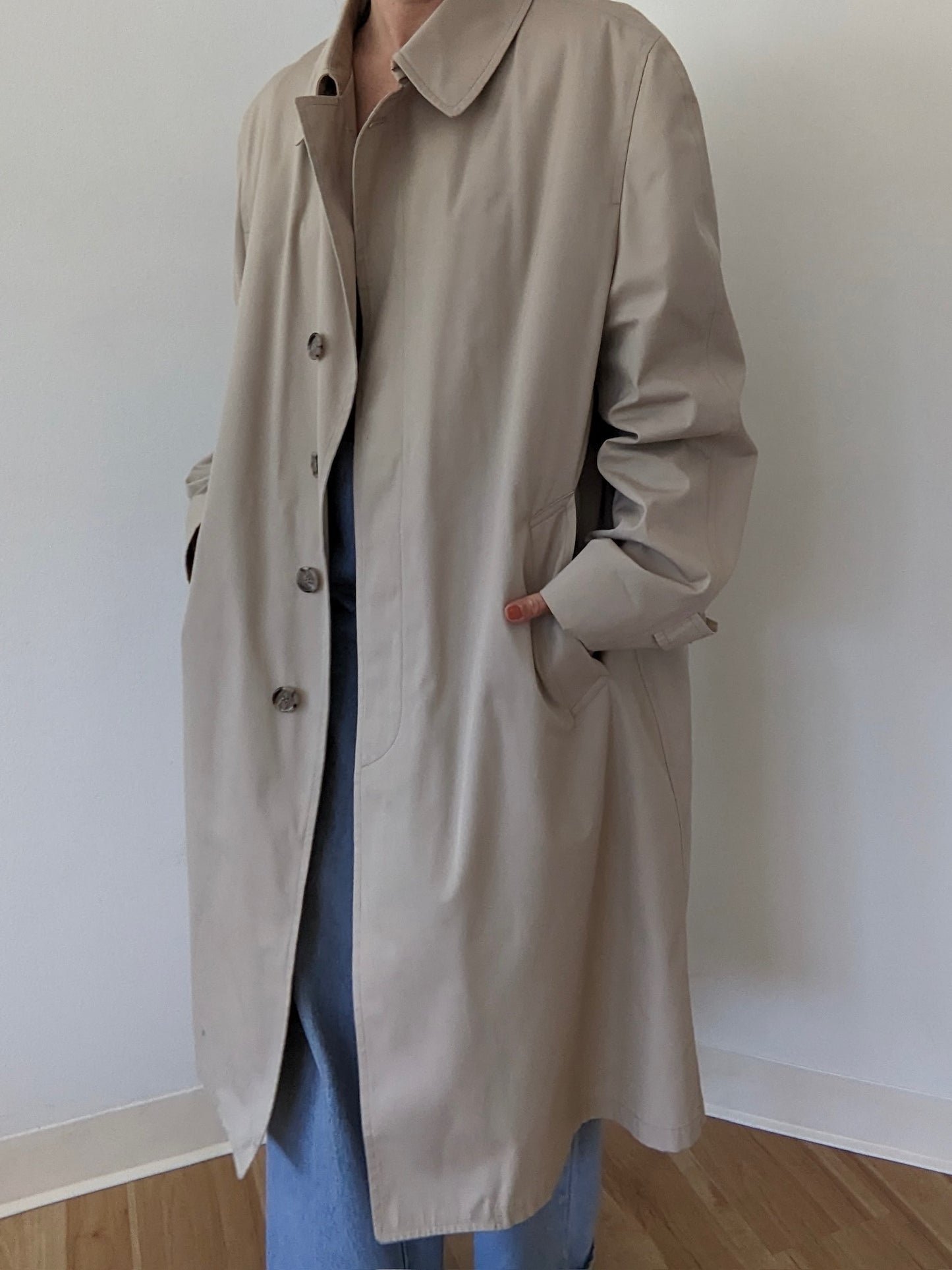 Classic Vintage Khaki Trench Coat