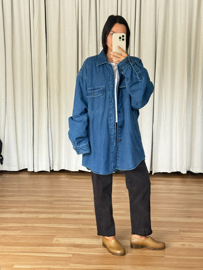 Vintage Fleece-Lined Denim Overshirt