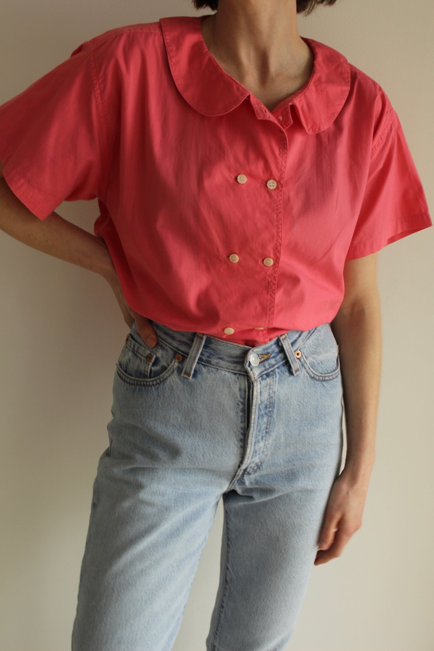 Vintage Tulip Peter Pan Collar Blouse