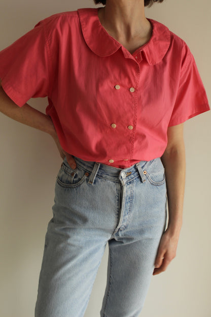 Vintage Tulip Peter Pan Collar Blouse