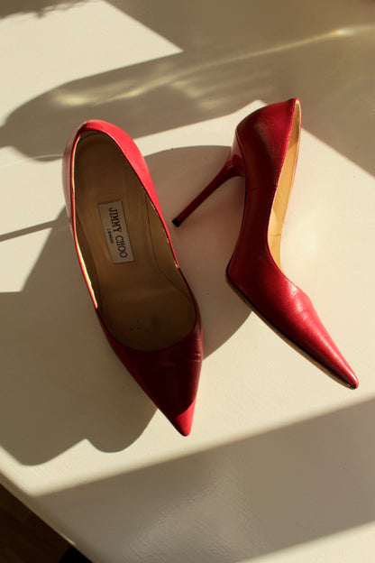 Stunning Jimmy Choo Red Leather Pumps