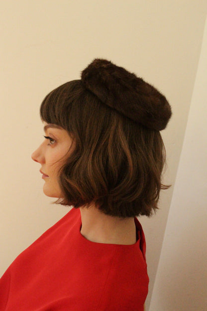 Vintage Petite Fur Pillbox Hat