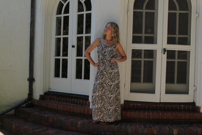 Favorite Vintage Zebra-Print Linen Dress