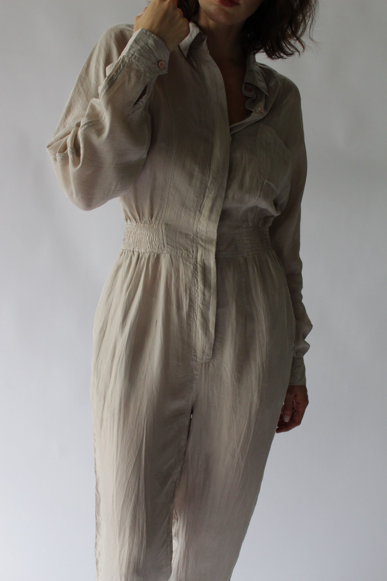 Vintage Diane Gilman Silk Dolman Sleeve Jumpsuit