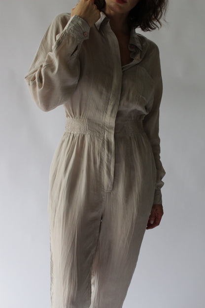 Vintage Diane Gilman Silk Dolman Sleeve Jumpsuit