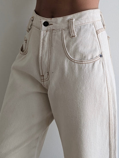 Rare Vintage Natural Wide-Leg Denim