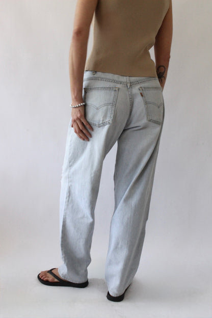 Vintage Distressed Levi's 580 Light Wash Jeans