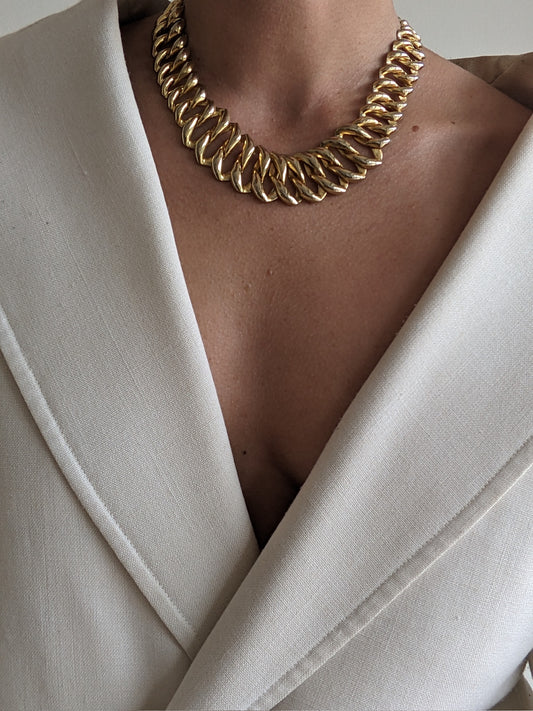 Bold Vintage Gold Chain Necklace