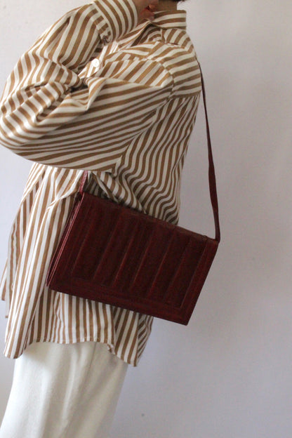 Vintage Crimson Eelskin Clutch Purse