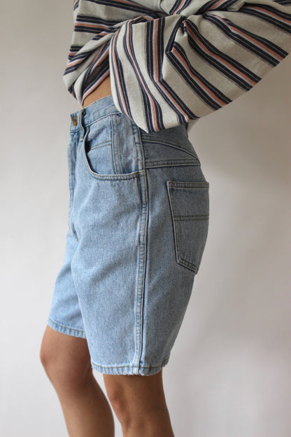 Vintage High-Rise Blue Denim Shorts