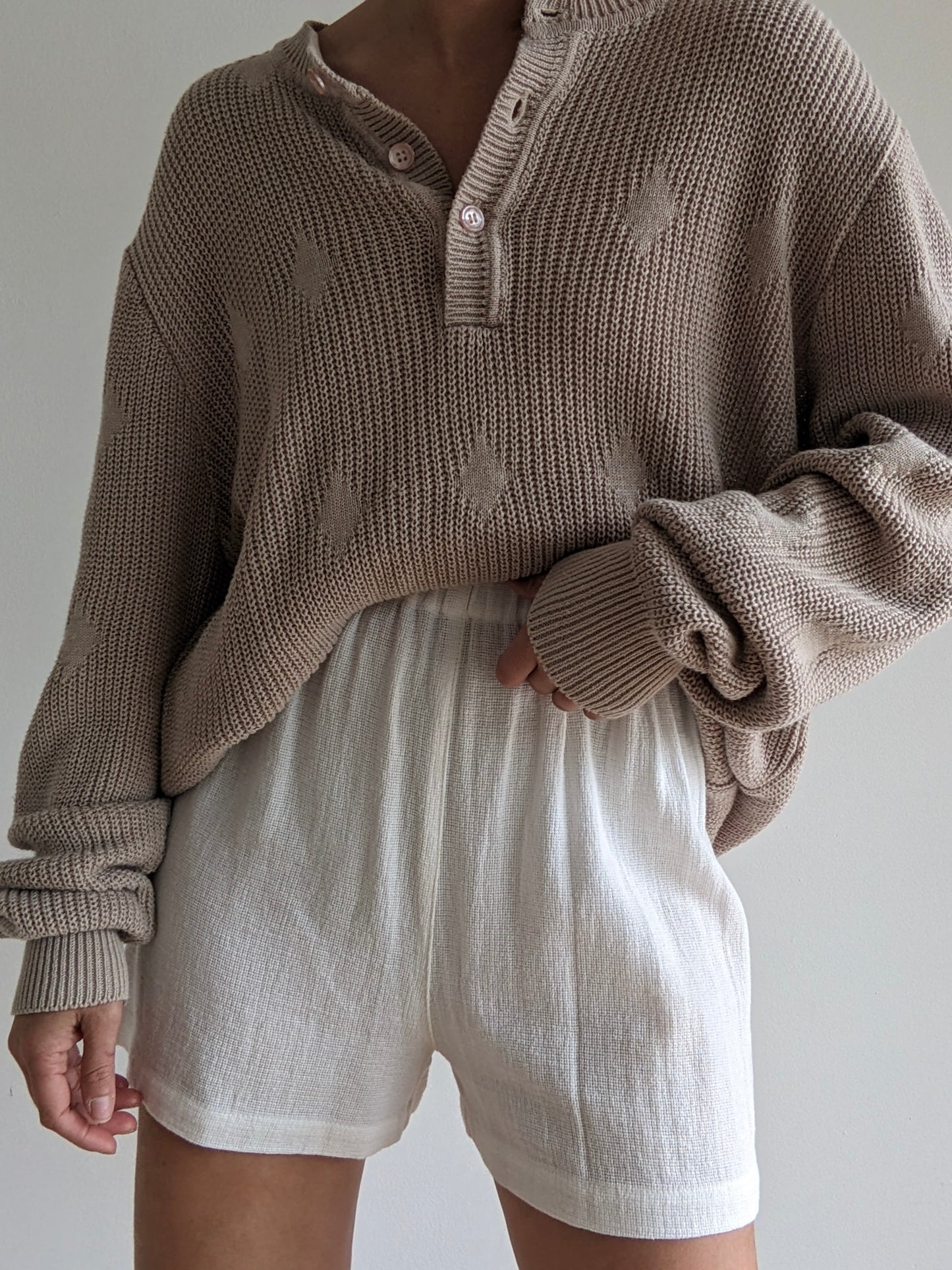 Vintage Stone Knit Henley